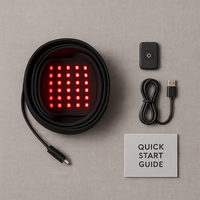 What's included with Recura: belt, control unit, USB cable and quick start guide